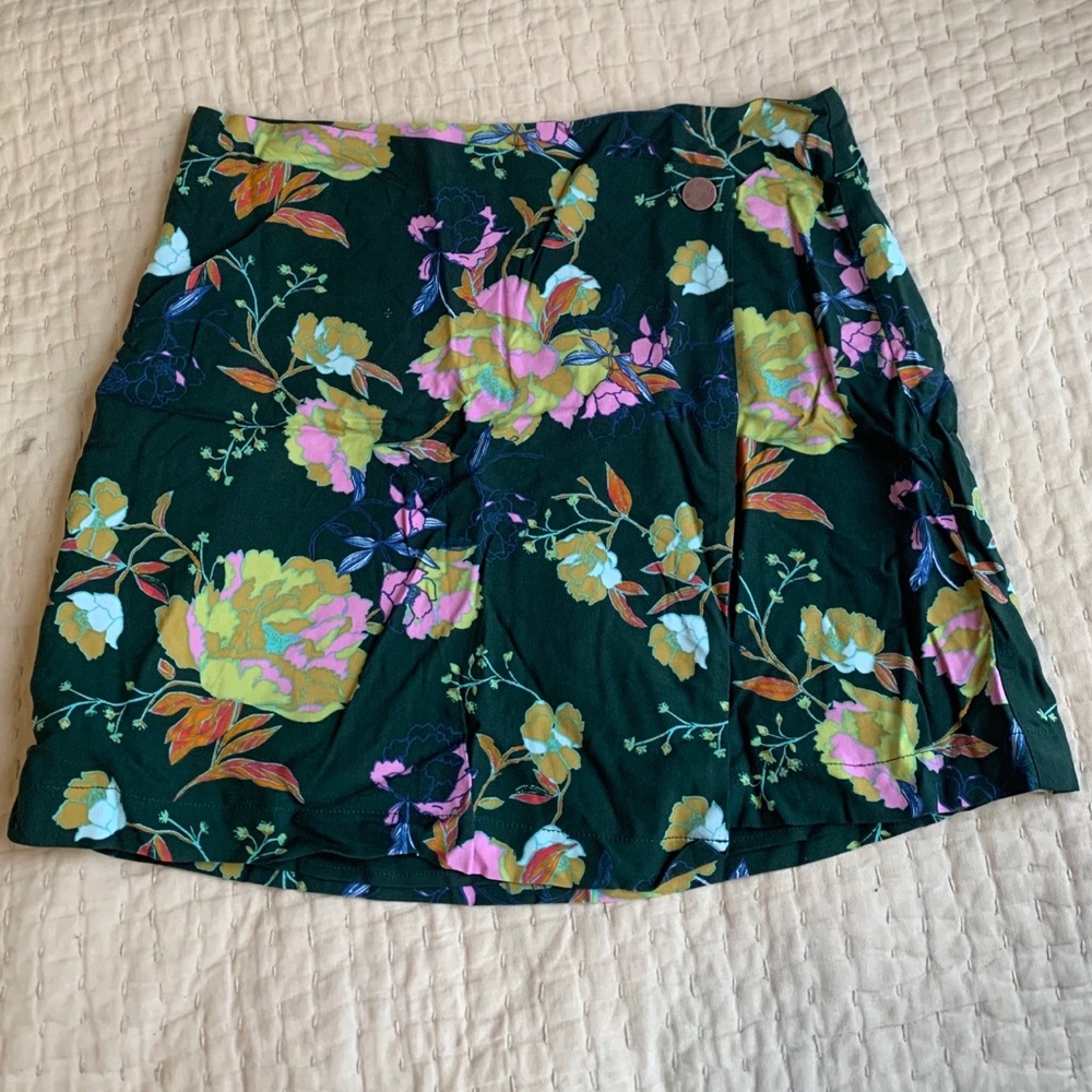 Floral wrap mini skirt